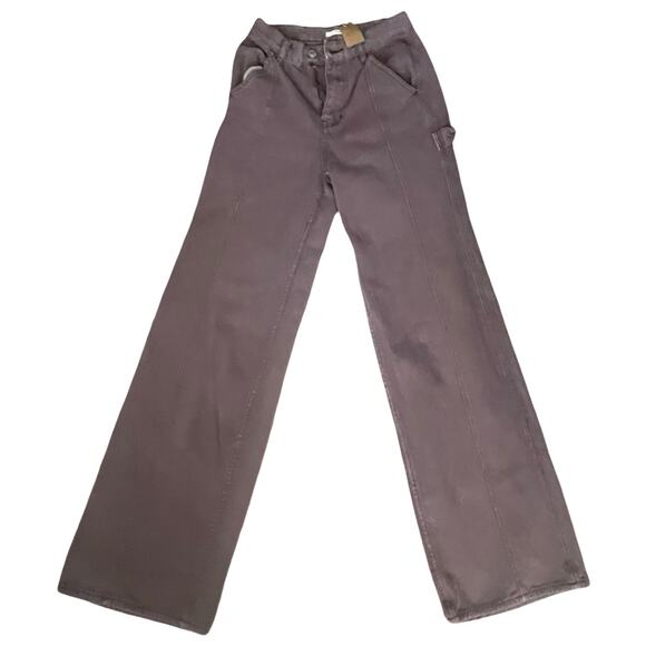 PacSun Ultra High Rise Flare Carpenter Jeans Brown Faded, Y2K Size 23 - Picture 2 of 12